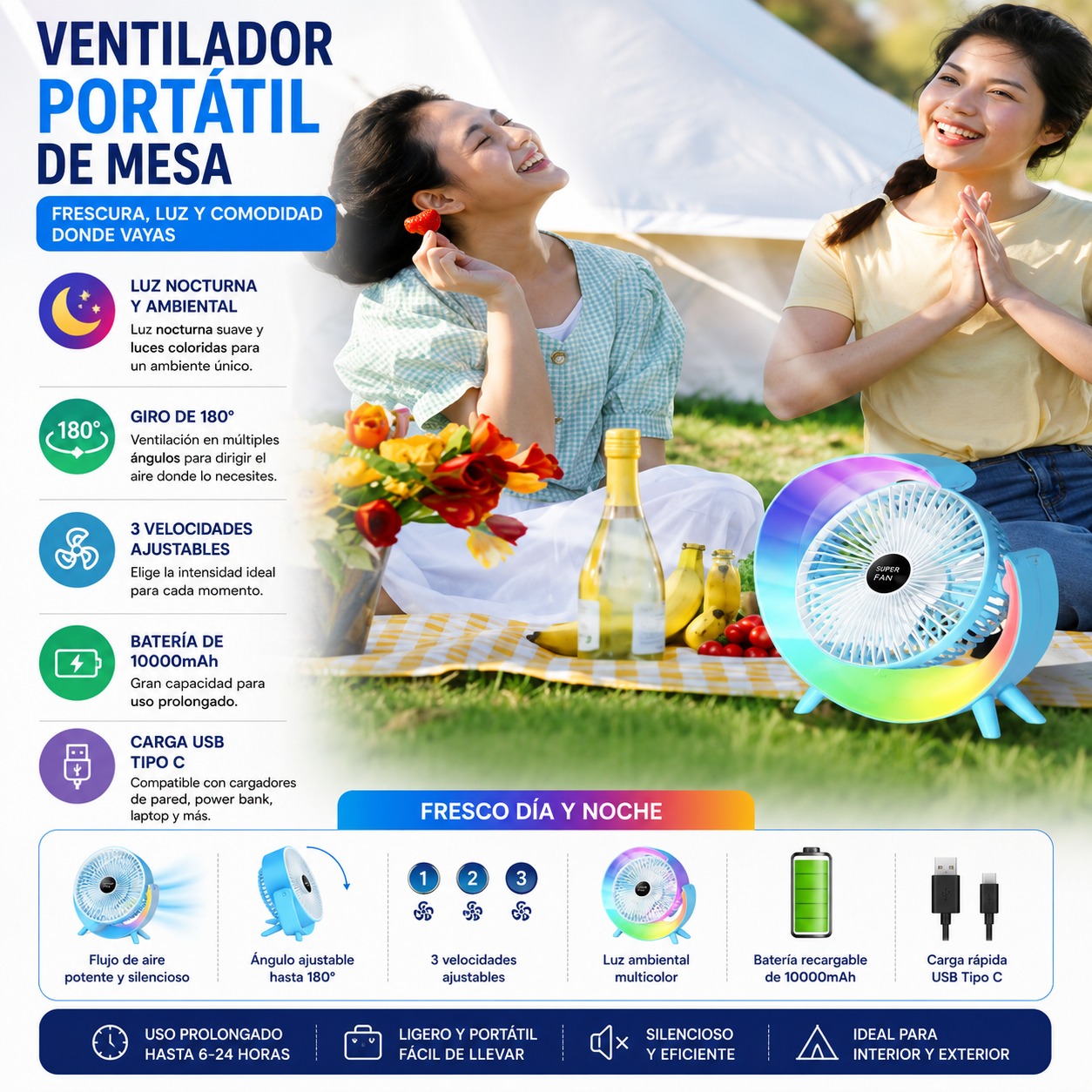 Ventilador Portatil de Mesa