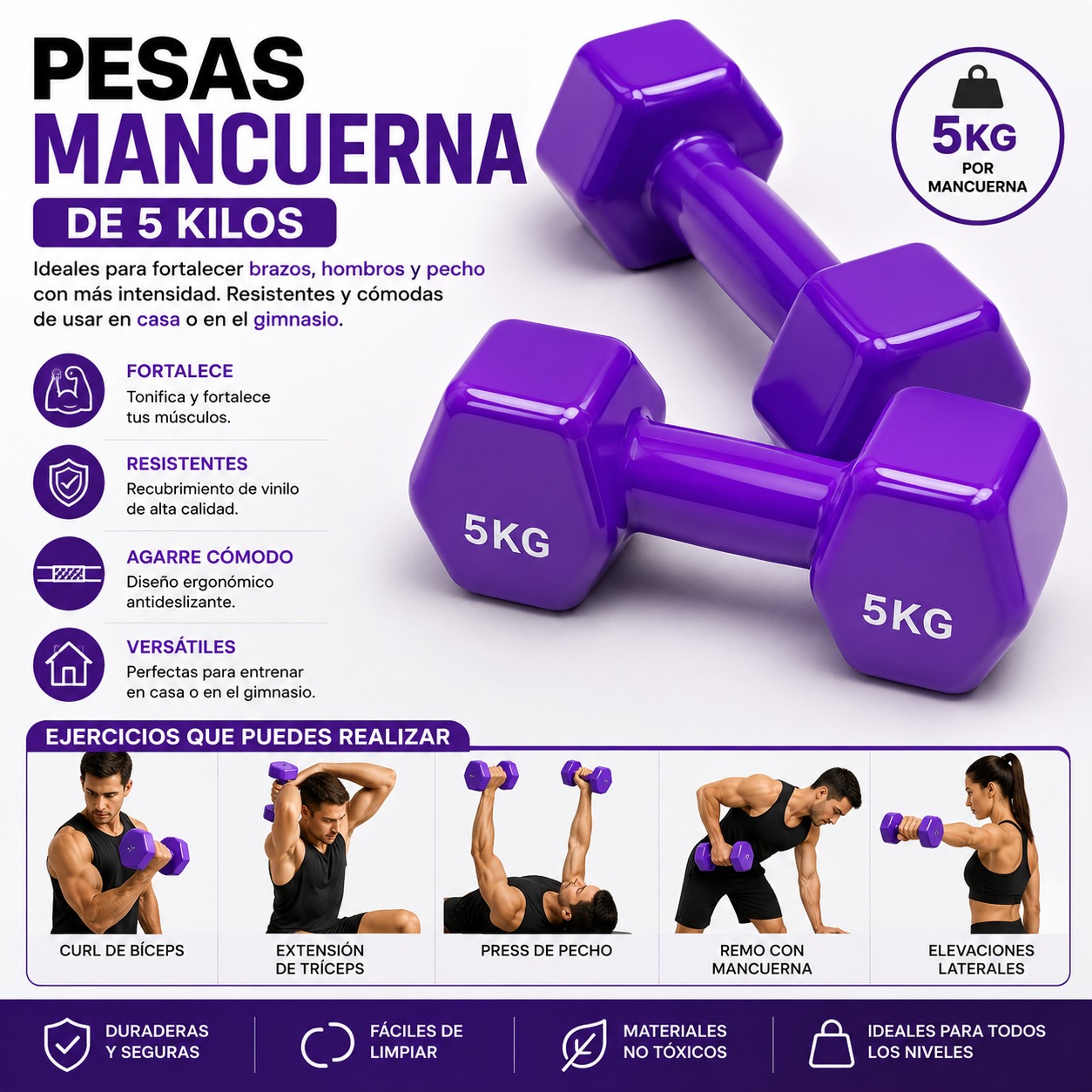 Pesas mancuerna de 5 kilos