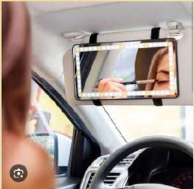 Espejo LED Recargable para Carros (Instalado)