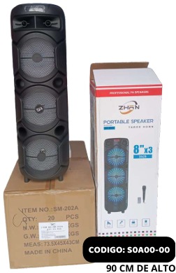 Parlante con 3 Bocinas + Control + Micrófono