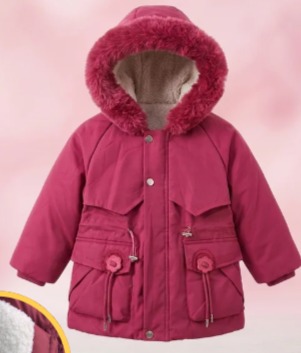 Casaca con Carnero Niña Rosado