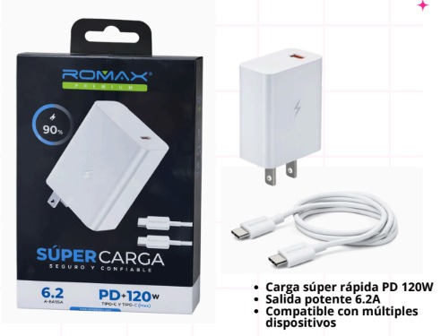Cargador Super PD 6131 6.2A 120W