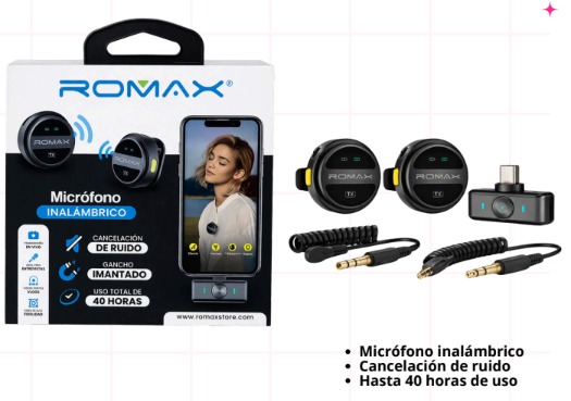 Micrófono Inalámbrico SX21 Tipo C 2 en 1