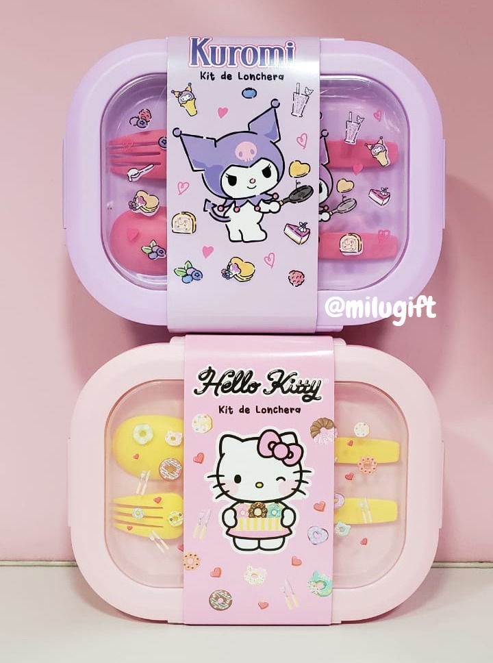 Taper con divisiones con cubiertos Hello Kitty o Kuromi original