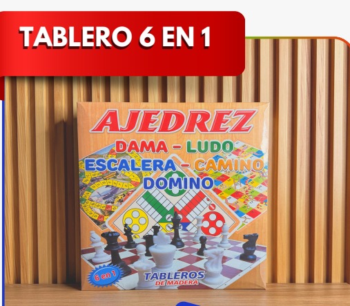 Ajedrez Dama Ludo Escalera Dominó 5 en 1