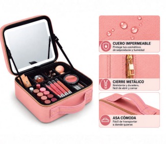 Cosmetiquera con espejo LED